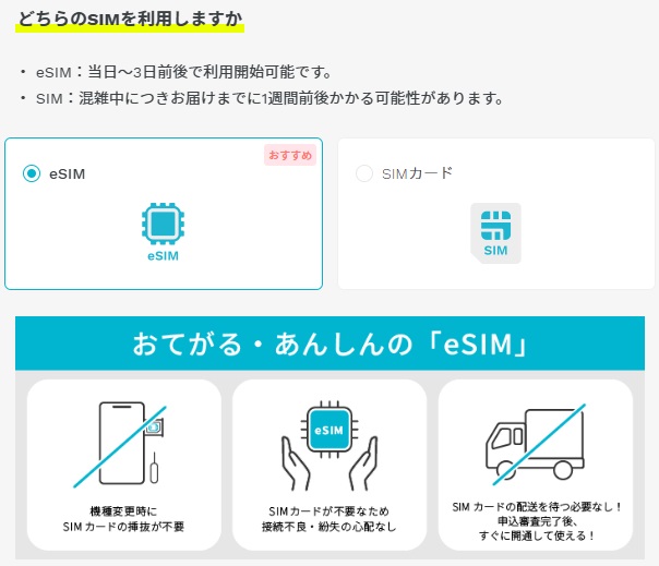 ahamoの新規購入に当たっての機種購入選択