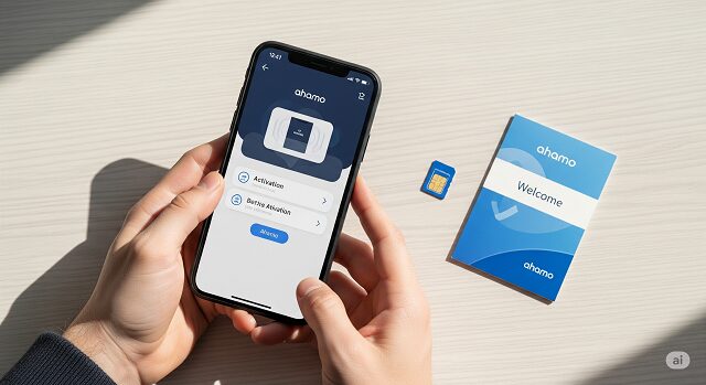 ahamoのSIMカードが到着した際の初期設定イメージ